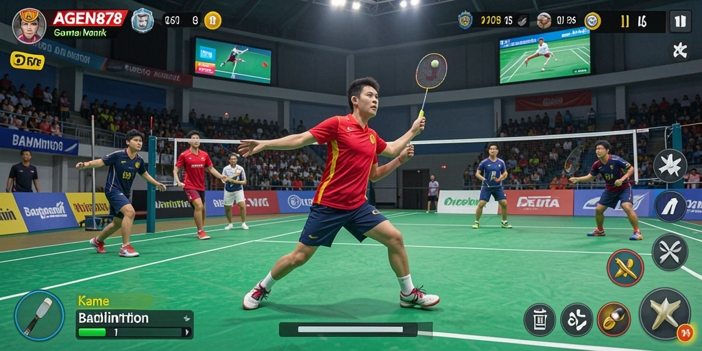 Tampilan antarmuka game badminton AGEN878 yang menarik.