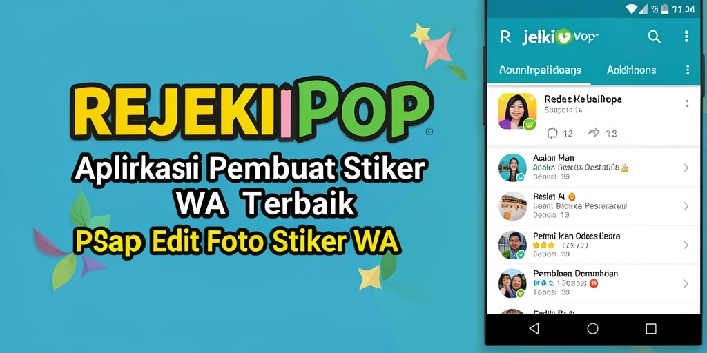 Antarmuka aplikasi REJEKIPOP untuk Pembuat Stiker WA yang intuitif.