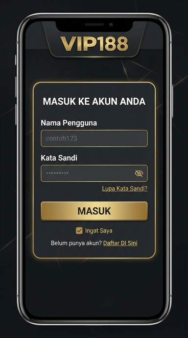 Tampilan halaman login vip188